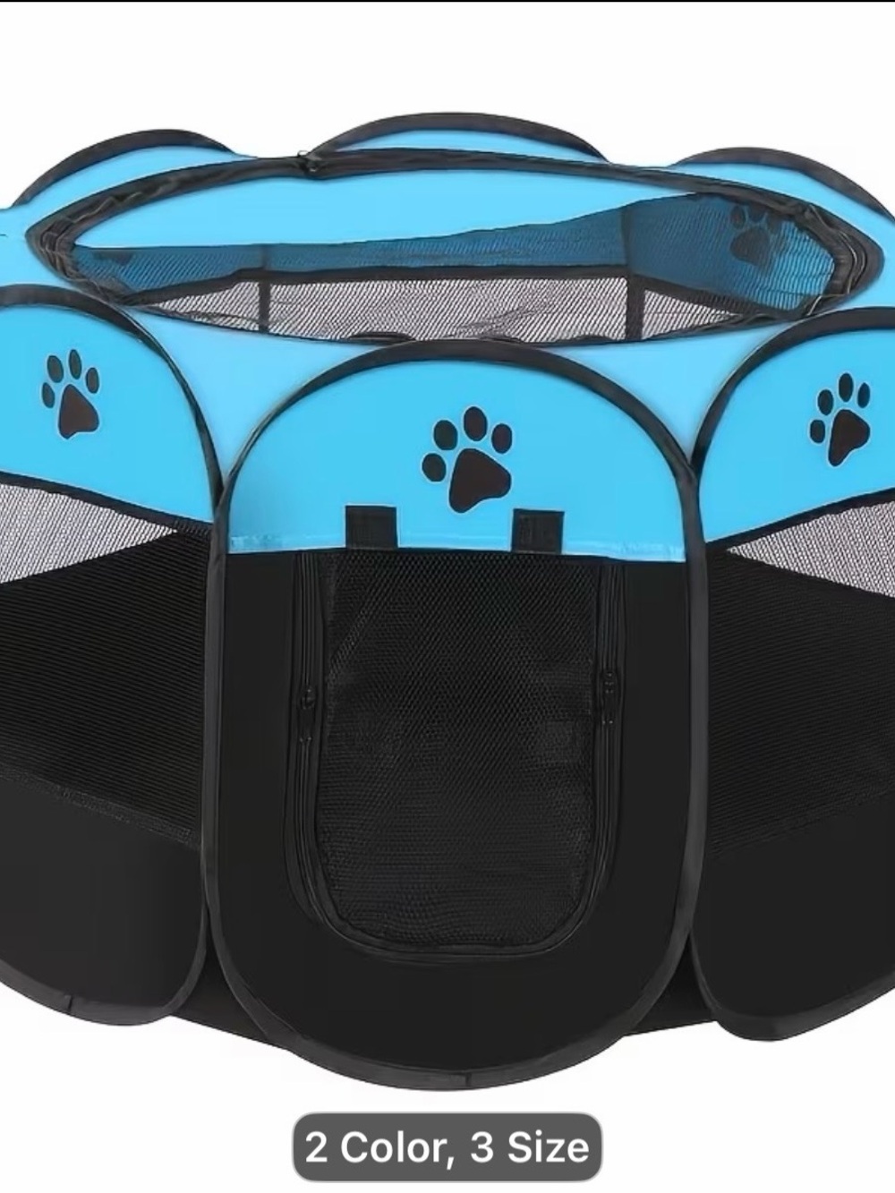 Foldable Pet Carrier in Blue & Black Like New